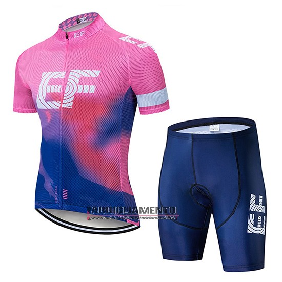 Abbigliamento EF Education First 2019 Manica Corta e Pantaloncino Con Bretelle Rosa Blu - Clicca l'immagine per chiudere